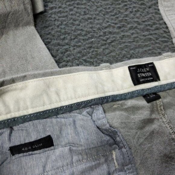 J Crew 484 Slim Stretch Pants Gray Mens Size 34x29 Measured - Picture 2 of 7